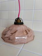 Antieke hanglamp, roze lamp, art deco lamp, vintage, Ophalen of Verzenden