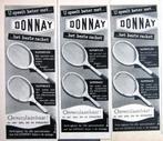 3 vintage advertenties reclames Donnay 1953 tennis racket, Ophalen of Verzenden, Racket, Overige merken, L3
