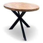 Combi deal ! Ovale eettafel + salontafel mango BODEMPRIJS !, 50 tot 100 cm, Nieuw, Overige materialen, Industrieel