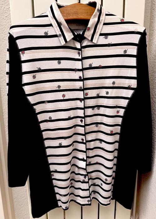 Sommerman wit/donkerblauw shirt maat 46, Kleding | Dames, T-shirts, Zo goed als nieuw, Maat 46/48 (XL) of groter, Blauw, Lange mouw
