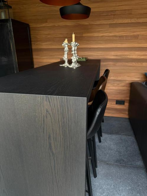 Hoge tafel zwart hout merk Arco incl 6 barkrukken, Huis en Inrichting, Tafels | Eettafels, Zo goed als nieuw, 50 tot 100 cm, 150 tot 200 cm