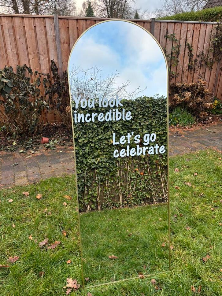 Prachtige passpiegel bruiloft trouwerij, Huis en Inrichting, Woonaccessoires | Spiegels, Zo goed als nieuw, 50 tot 75 cm, 150 tot 200 cm