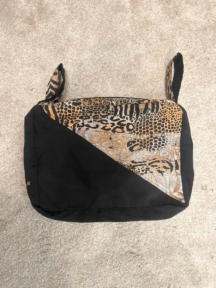 Rollator Tas met Luipaardprint, Sieraden, Tassen en Uiterlijk, Tassen | Damestassen, Gebruikt, Handtas, Zwart, Ophalen of Verzenden