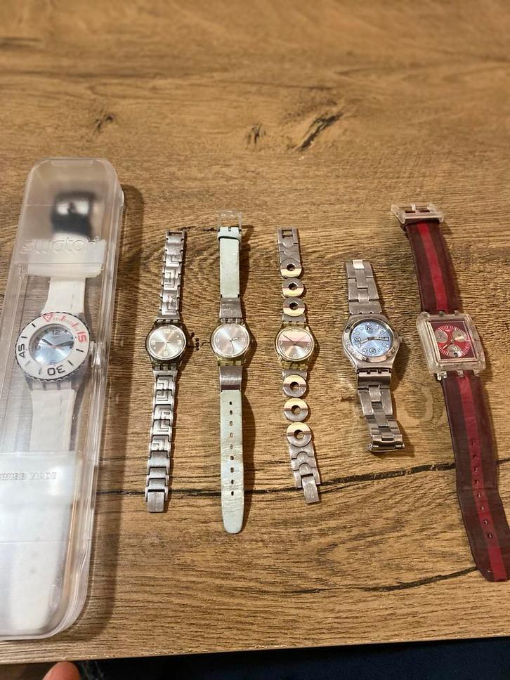 Swatch Horloges, Sieraden, Tassen en Uiterlijk, Horloges | Dames, Gebruikt, Polshorloge, Swatch, Kunststof, Ophalen of Verzenden