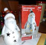Keramische kerstman/sneeuwpop, verlicht, Ophalen of Verzenden, Zo goed als nieuw