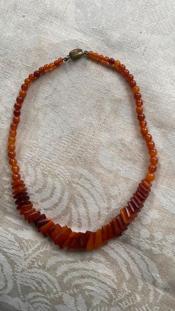 Amber / barnsteen ketting, Sieraden, Tassen en Uiterlijk, Antieke sieraden, Ketting, Overige materialen, Ophalen of Verzenden