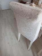 4 Leren Eetkamerstoelen Crème + Beige Hoezen, Ophalen of Verzenden, Overige kleuren, Vier