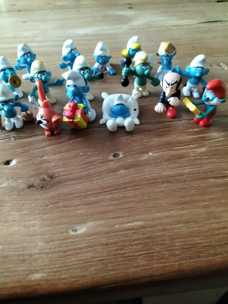 Vintage smurfen,+ minus 20 jaar oud., Verzamelen, Smurfen, Ophalen, Zo goed als nieuw, Verschillende Smurfen