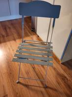 Lichtgrijs metalen klapstoeltje., Tuin en Terras, Tuinstoelen, Ophalen, Zo goed als nieuw, Metaal, Inklapbaar