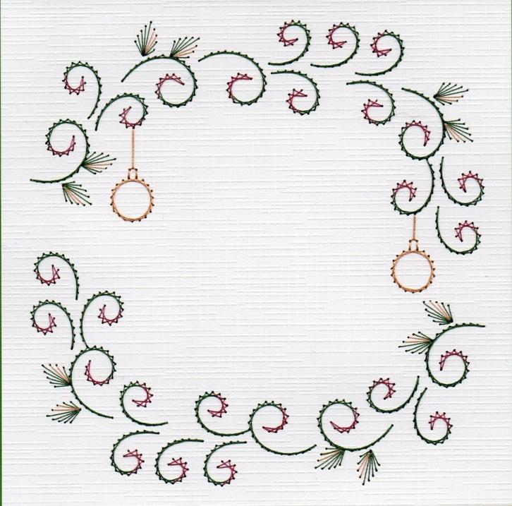 geborduurde oplegkaart nr 25, Hobby en Vrije tijd, Kaarten | Zelf maken, Nieuw, Blanco kaart of Basiskaart, Kerst, Ophalen of Verzenden