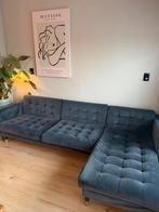 LANDSKRONA 3 zits chaise longue velours donkergrijs hout, Huis en Inrichting, Ophalen, Zo goed als nieuw, Hout