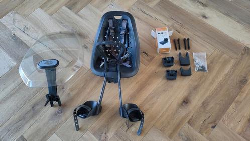yepp mini voorzitje + windscherm + adapter, Fietsen en Brommers, Fietsaccessoires | Fietsstoeltjes, Gebruikt, Voorzitje, Voetsteuntjes