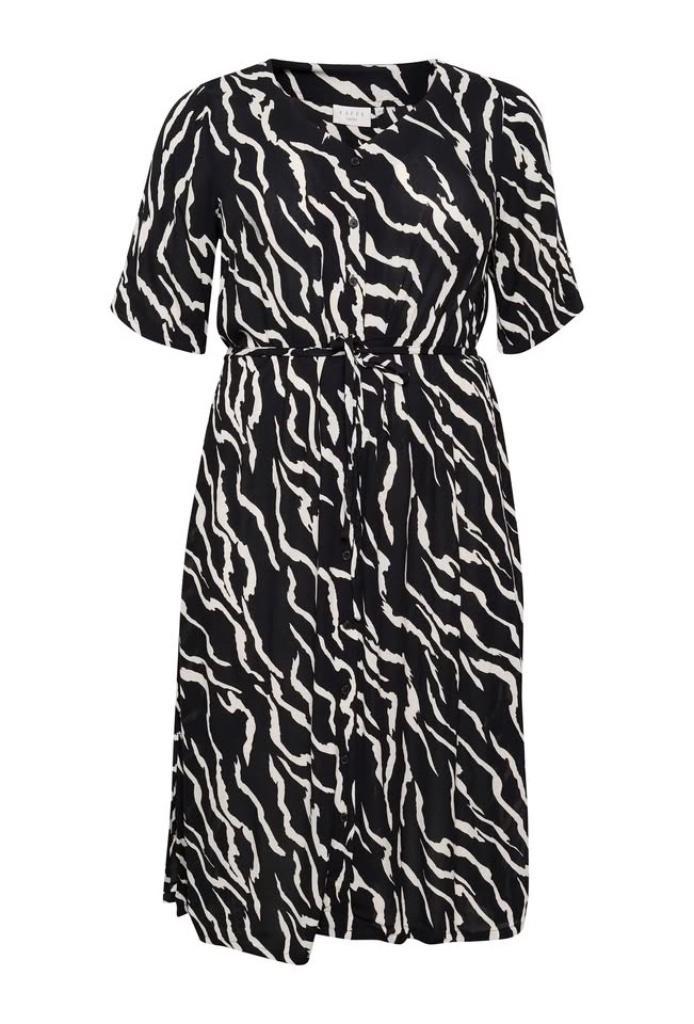 7952 jurk TANA AMI van KAFFE CURVE - maat 48, Kleding | Dames, Grote Maten, Nieuw, Jurk, Zwart, Verzenden