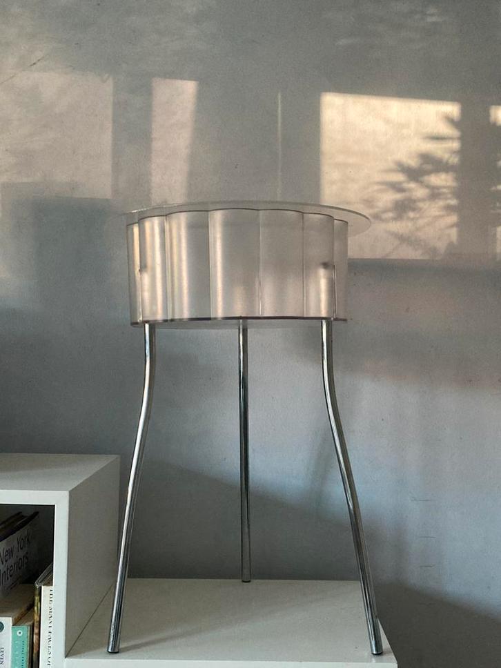 Vintage IKEA bijzettafeltje, dienblad Hatten Ehlén Johansson, Huis en Inrichting, Tafels | Bijzettafels, Rond, 45 tot 60 cm, Minder dan 55 cm