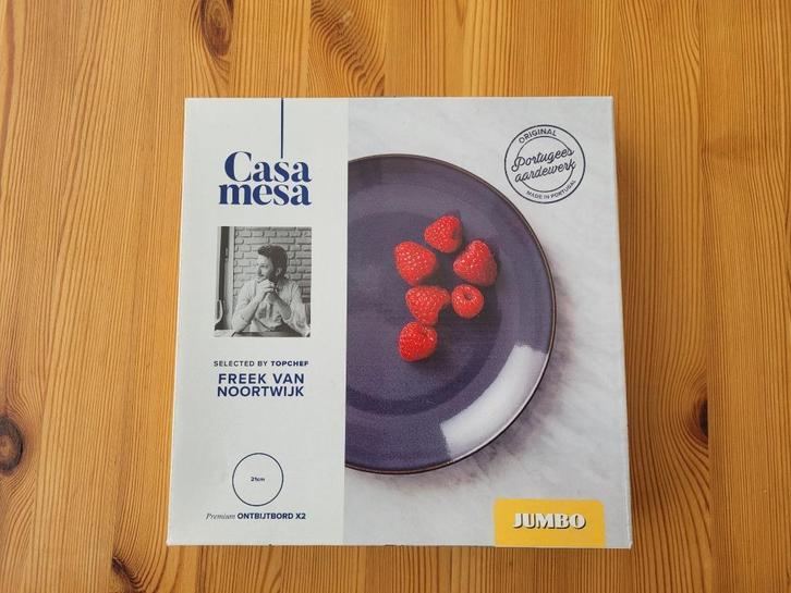 Casa Mesa Jumbo ontbijtborden 2 dozen van 2 stuks, Huis en Inrichting, Keuken | Servies, Nieuw, Bord(en), Overige stijlen, Aardewerk