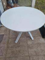 Witte ronde tafel, Huis en Inrichting, Tafels | Eettafels, Ophalen, Rond, Zo goed als nieuw, Modern