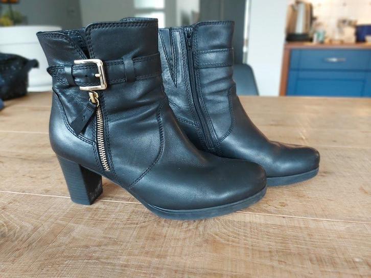 GABOR enkellaarsje zwart glad leer mt 41 hak 6 cm, Kleding | Dames, Schoenen, Zo goed als nieuw, Lage of Enkellaarzen, Zwart, Ophalen of Verzenden
