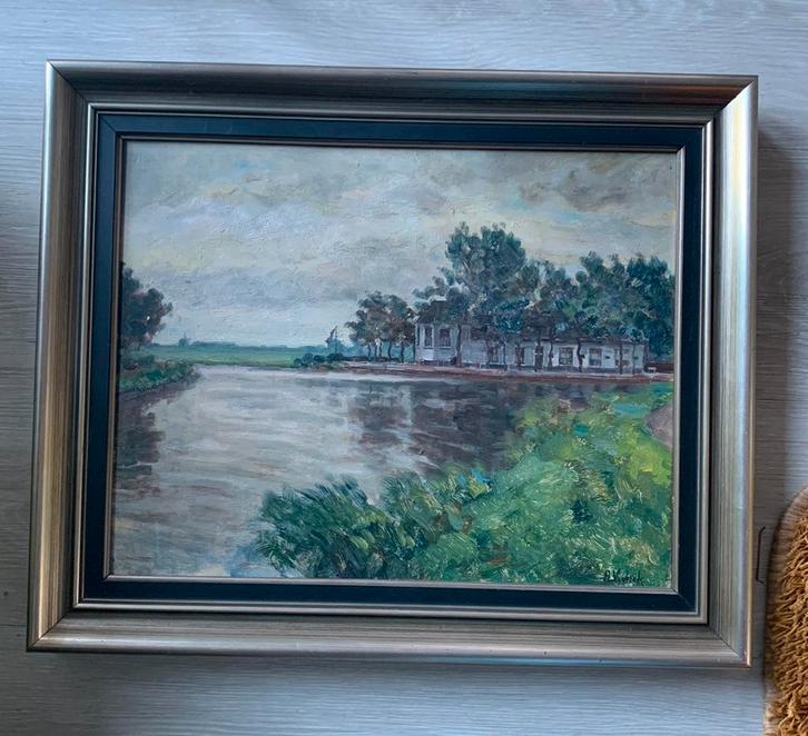 Arie Verbeek olieverfschilderij op paneel, Antiek en Kunst, Kunst | Schilderijen | Klassiek, Ophalen of Verzenden