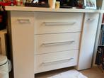 Commode Wit, 3 grote lades en 2 kastjes links en rechts, Ophalen, 50 tot 70 cm, 90 tot 105 cm, 100 cm of meer