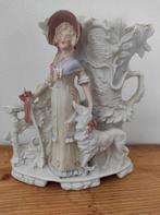 Antiek rococo vaasje meisje biscuit porselein Carl Schneider, Ophalen of Verzenden