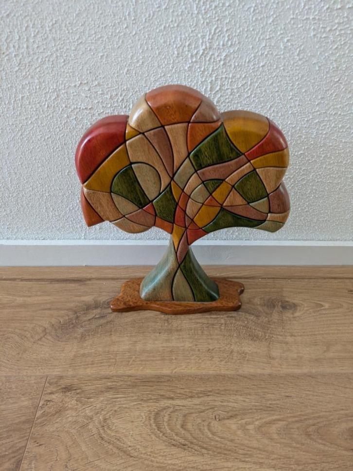 Levensboom  houtsnijwerk Peru, Antiek en Kunst, Kunst | Beelden en Houtsnijwerken, Ophalen of Verzenden