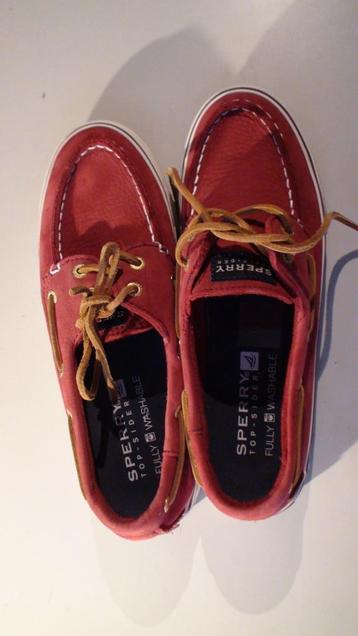 Sperry schoen top sider full washable maat 6.5 rood leer. beschikbaar voor biedingen