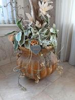 Prachtige pot vaas met decorative bloemen, Ophalen, Zo goed als nieuw
