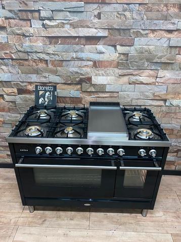 Luxe 7 pits Frytop Boretti zwart hoogglans met 2 ovens 120cm beschikbaar voor biedingen