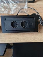 Evoline backflip mat zwart 2x stopcontact en USB-C lader, Ophalen of Verzenden, Nieuw, Stopcontact