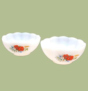 Set van 2 vintage Arcopal compote schaaltjes beschikbaar voor biedingen