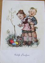 Vrolijk Pasen - kinderen met mandje eieren, Verzamelen, Ansichtkaarten | Themakaarten, Ongelopen, Kinderen, Verzenden, 1980 tot heden