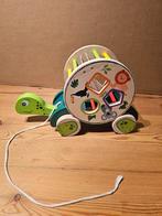 Houten Schildpad Trekfiguur met Vormenstoof, Ophalen of Verzenden, Zo goed als nieuw, Overige typen, Met wieltjes