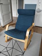 Ikea Poang Schommelstoel - Blauw Kussen, Huis en Inrichting, Ophalen, Hout, Zo goed als nieuw, 50 tot 75 cm