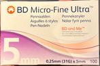 BD Micro-Fine Pennaalden 5mm., Diversen, Verpleegmiddelen, Ophalen of Verzenden, Nieuw