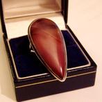 925 zilver ring jasper jaspis, Australisch Jaspis mt. 18,5, 18 tot 19, Verzenden, Zo goed als nieuw, Dame of Heer