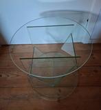 Glazen design Bijzettafel / Salontafel  Helderr, Ophalen, Minder dan 50 cm, Rond, Minder dan 50 cm