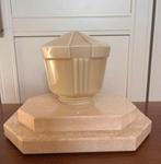 Vintage Art Deco thabur lampenkap, Huis en Inrichting, Lampen | Plafondlampen, Ophalen of Verzenden, Gebruikt, Glas