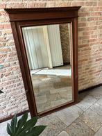 Antieke Facetgeslepen Spiegel met Donkere Houten Lijst, Huis en Inrichting, Woonaccessoires | Spiegels, Ophalen, Gebruikt, 75 tot 100 cm