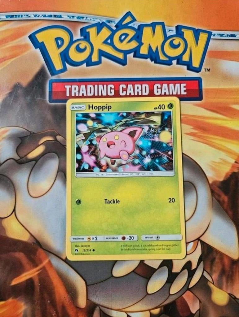 Hoppip 12/214 Sun&Moon Lost thunder pokemon kaart nm, Ophalen of Verzenden, Zo goed als nieuw, Losse kaart
