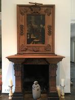 Antieke haard inc Schilderij, Huis en Inrichting, Haarden, Ophalen of Verzenden, Zo goed als nieuw, Vrijstaande haard, Houthaard