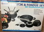 bodin wok & fondue set met warmhoudplaat, Ophalen, Nieuw, 4 t/m 7 personen