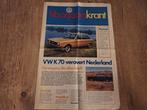 Volkswagen voorjaars krant jaren 70, Boeken, Ophalen of Verzenden, Gelezen, Volkswagen