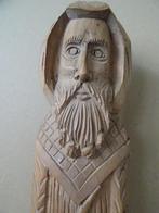 Houten beeld Heilige Antonius van Egypte met pijp 38cm 1950, Ophalen of Verzenden, Zo goed als nieuw, Beeld(je), Christendom | Katholiek