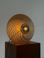 Italiaanse vintage glazen tafellamp in grijstinten met swirl, Ophalen, -, -, Zo goed als nieuw
