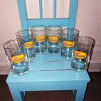 Chocomel glazen helder met geel logo set van 6 stuks, Verzamelen, Glas en Borrelglaasjes, Ophalen, Zo goed als nieuw, Overige typen
