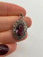 A365 Prachtige zilveren amethist hanger, Sieraden, Tassen en Uiterlijk, Antieke sieraden, Ophalen of Verzenden, Zilver, Hanger