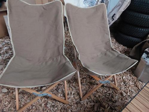 2 campingstoelen bruin (nieuw), Caravans en Kamperen, Kampeermeubelen, Zo goed als nieuw, Campingstoel, Ophalen of Verzenden