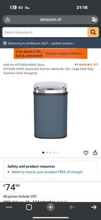 KITCHEN MOVE Poubelle de cuisine automatique 58L, Ophalen, Kunststof, 40 liter of meer, Zo goed als nieuw