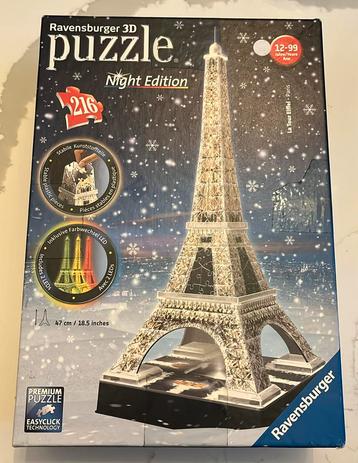 Eiffeltoren 3D puzzel (night edition) beschikbaar voor biedingen