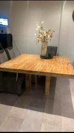 Grote vierkante teakhouten eettafel 150x150, Huis en Inrichting, Tafels | Eettafels, Ophalen, Gebruikt, 150 tot 200 cm, Vijf personen of meer